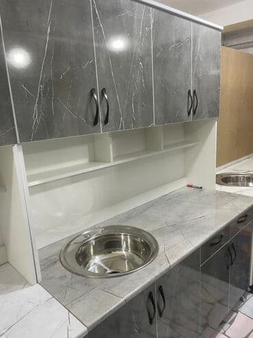 кухонный бувет: Кухонный гарнитур, Новый, В рассрочку, цвет - Бежевый, ДСП, Платная доставка — 3