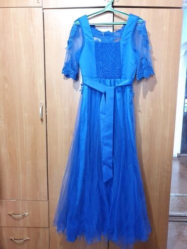 коктейльное платье синего цвета: Вечернее платье, цвет синий (элетро), размер подойдет на 42, 44, 46 — 2