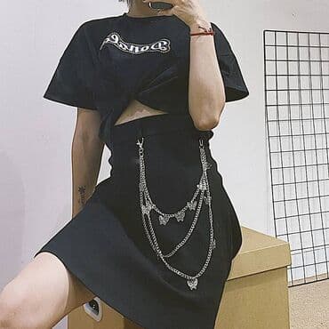 кранштейн для вещей: Цепочка поясная, красивое украшение в виде цепочек с бабочками - — 4