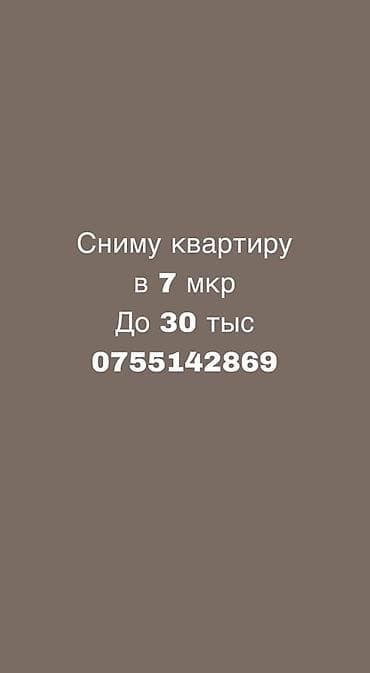 Спрос: сниму квартиру в 7-м микрорайоне. Бюджет — до 30 тыс. руб