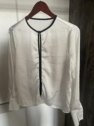 Блузка, Классическая модель, Сатин, Однотонный