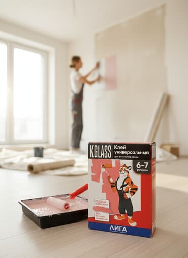 Универсальный клей KGLASS «Лига» подходит для всех типов обоев