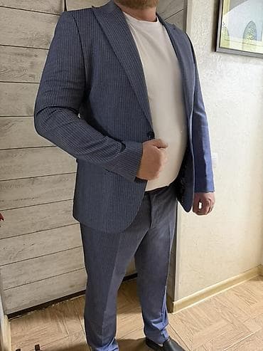 одежда акацуки: Мужской костюм-двойка в тонкую полоску. - Цвет — 5