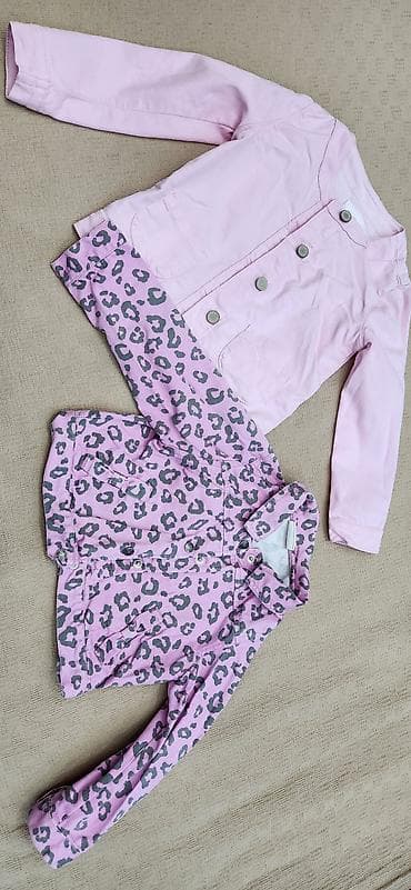 леопардовые вещи: Детские джинсовые куртки для девочки — комплект из 2 штук — 1