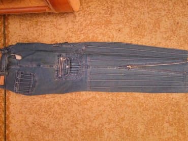 джинсы костюм: Джинсы, Прямые, Средняя талия, Со стразами, M — 8