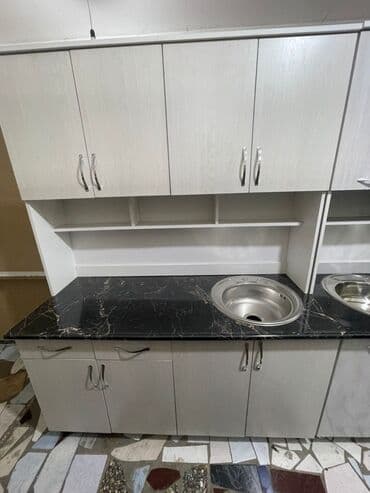 кухонный стол для маленькой кухни купить: Кухонный гарнитур, Новый, цвет - Белый, ДСП, Бесплатная доставка — 6