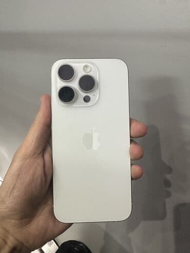 айфон нодбук: IPhone 15 Pro, Колдонулган, 128 ГБ, White Titanium, 89 % — 2