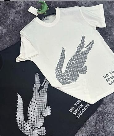 onitsuka tiger: Мужская футболка, S, M, L, Lacoste, Новый, цвет - Белый, Платная доставка — 1