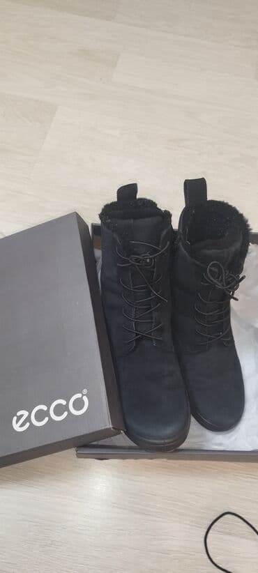 Сапоги, 40, Ecco, Б/у, цвет - Черный, Платная доставка, Самовывоз