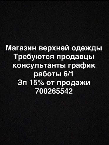 Другие специальности: Вакансия: продавец‑консультант в магазине верхней одежды - График — 1