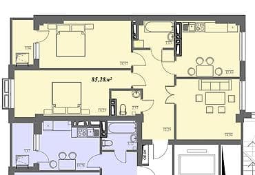 жк триумф: 3 комнаты, 85 м², 5 этаж, ПСО (под самоотделку) — 7