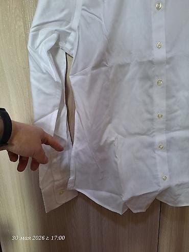 белый рубашки: Классическая белая рубашка женская ATTIRE 2 штуки + узкий чёрный — 5