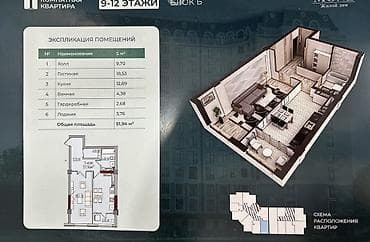 Квартиры: 1 комната, 52 м², Элитка, 10 этаж, ПСО (под самоотделку) — 2