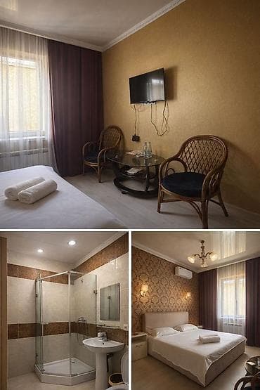 суточный комнаты: Уютный номер с двуспальной кроватью и собственной ванной комнатой — 1