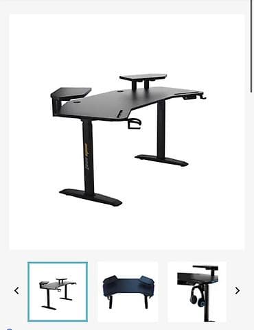 эргономичный стол: Компьютерный стол, С полками — 1