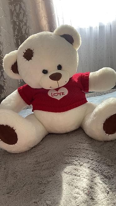 мех жилетка: Плюшевый медведь в красном свитере LOVE - Большой мягкий медвежонок — 2
