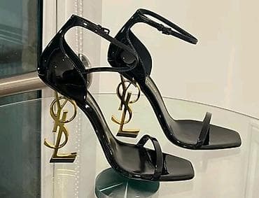 очки с камерой: Босоножки, 39, Yves Saint Laurent, Новый, цвет - Черный, Платная доставка — 1