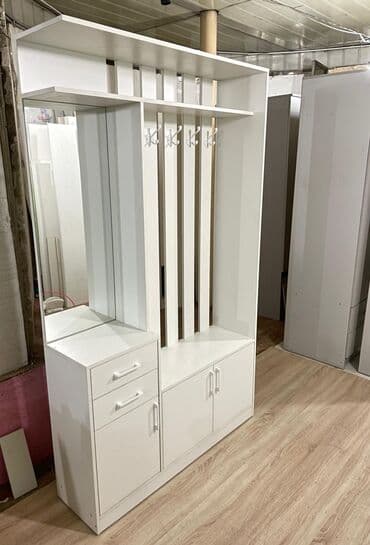 прихожку шкаф: Гарнитур для прихожей, Новый, Зеркало, Вешалка, Платная доставка, цвет - Белый — 3