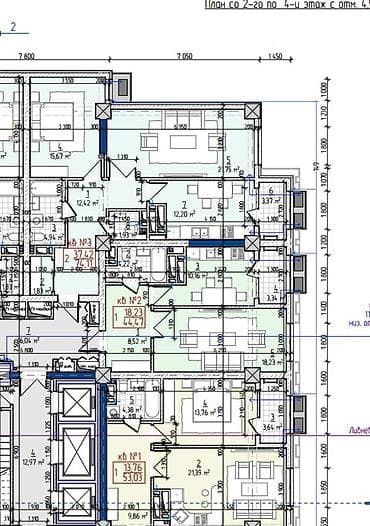 art square: Строится, Элитка, 2 комнаты, 74 м² — 8