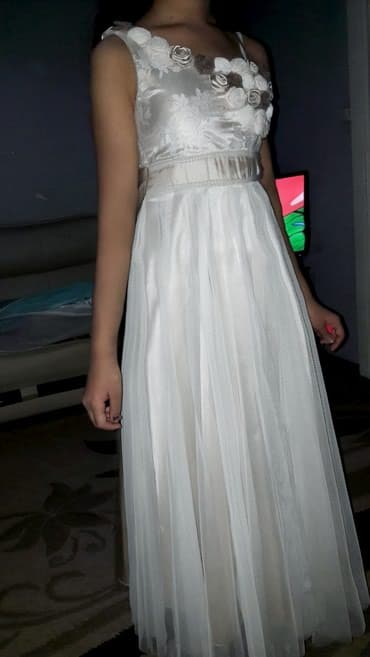 платье дордой: Детское платье, цвет - Серый, Б/у — 6