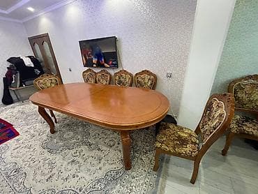 coffee table: Стол и стул для зала, Б/у, Самовывоз, цвет - Коричневый — 2