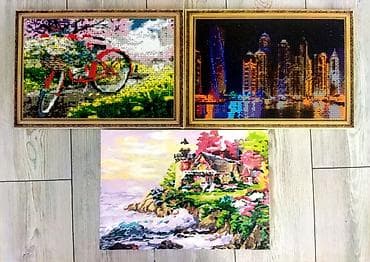 Набор декоративных картин для интерьера: 1) Алмазная мозаика