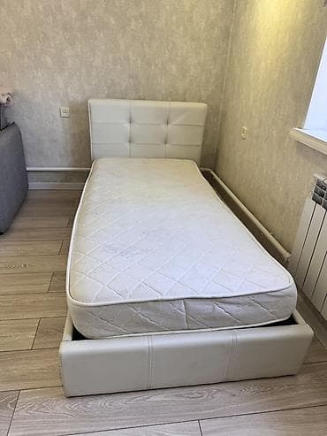 мебельный паралон: Односпальная кровать с мягким изголовьем и подъемным основанием — 4