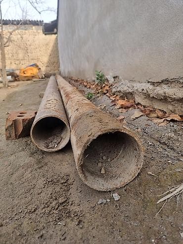 бурый: Асбестоцементные трубы, 2 шт. буровй.труби.11 - Материал — 1