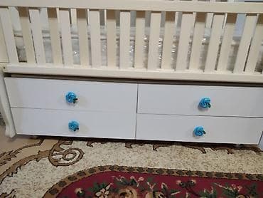 кровать манеж с матрасом: Детская кроватка, в очень хорошем состоянии, верхний корпус качается — 5