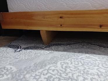 sofa bed: Двуспальная кровать из массива дерева с реечным основанием делал сам — 6