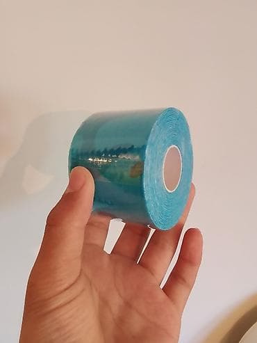 спортивная повязка: Кинезио-тейп, рулон, голубой - Материал: эластичный хлопок с — 2