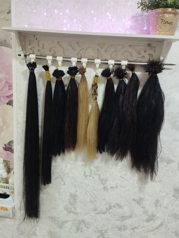 серьги с черным агатом серебро: Натуральный волос,микрокапсулы,керотин Италия,200 капсул, длина 35 — 3