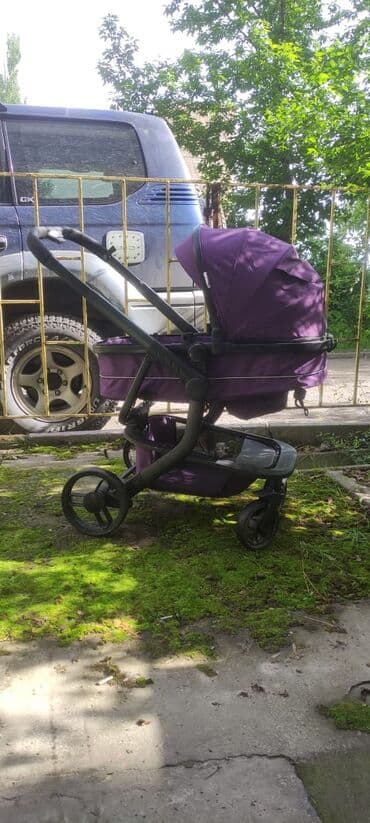 коляска prego: Коляска, цвет - Фиолетовый, Б/у — 3
