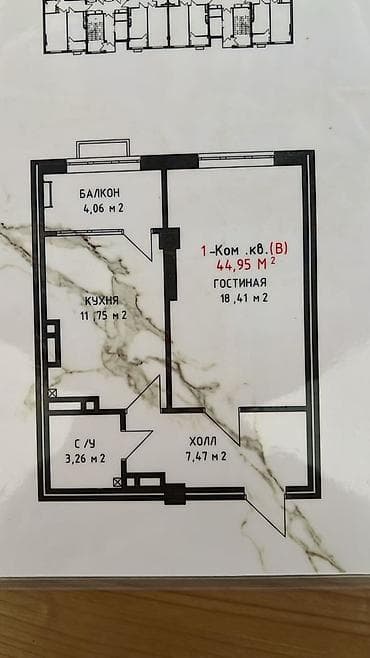 Продажа квартир: 1 комната, 45 м², Элитка, 9 этаж, Готовая ПСО (под самоотделку) — 3