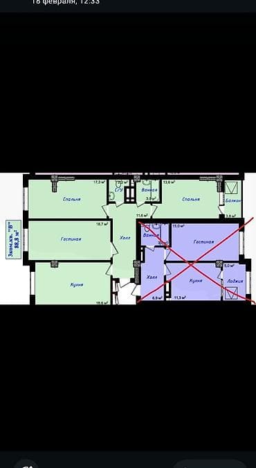 rent flat: 3 комнаты, 89 м², Элитка, 2 этаж — 2