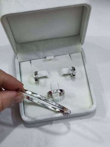 самые красивые свадебные платья в мире: Серебряный Набор+ браслет Карьтие Дизайн Италия Серебро 925 пробы — 5