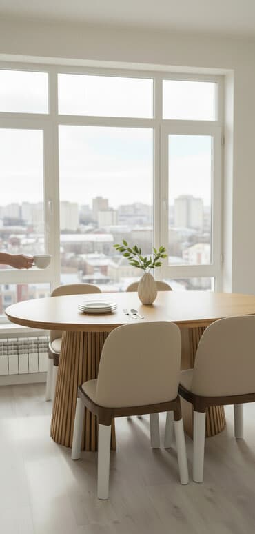 стол и стульчик: Кухонный стол и стул, цвет - Коричневый — 1