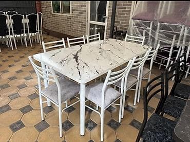 Оңдоп-түзөө жана курулуш: Ашкана үстөлү жана отургуч, түсү - Ак — 10