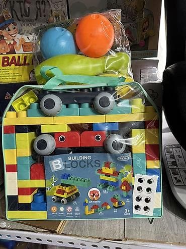 игрушечный сейф: Конструктор Building Blocks в мягкой сумке - Набор крупных — 2