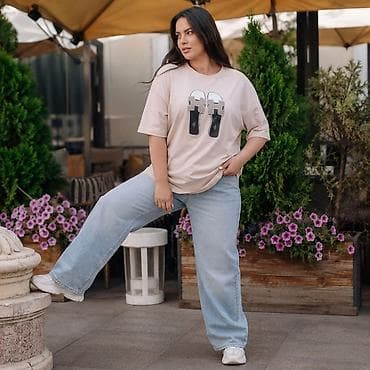 Футболка, Оверсайз, Трикотаж, Новый, 4XL, 3XL, 5XL at lalafo.kg Футболка, Оверсайз, Трикотаж, Новый, 4XL, 3XL, 5XL