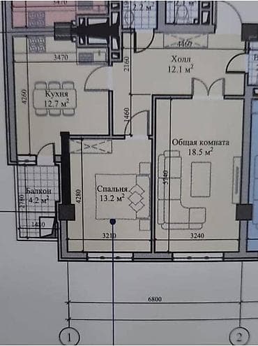 Квартиры: 2 комнаты, 65 м², Технопарк Элитка, 6 этаж, ПСО (под самоотделку) — 5