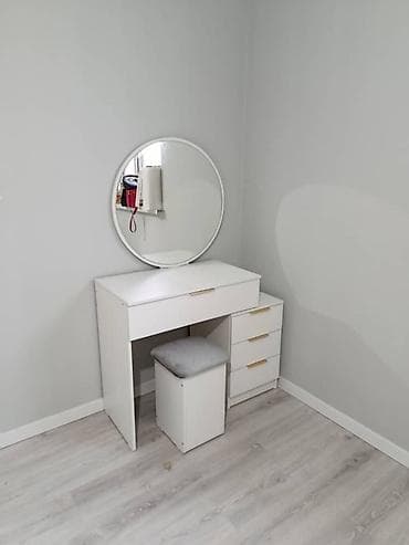 спальный гарнитур жемчуг: Спальный гарнитур, Новый, Двуспальная кровать, Шкаф, Трюмо, Кыргызстан, В рассрочку, ДСП, Бесплатная доставка, цвет - Белый — 4