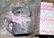 эмалированная кружка: Кружка керамическая Avon Кошка с шарфом — 2