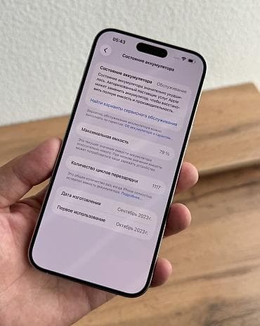 iphone в киргизии: IPhone 15 Pro, Б/у, 256 ГБ, White Titanium, Защитное стекло, Чехол, В рассрочку, 79 % — 6