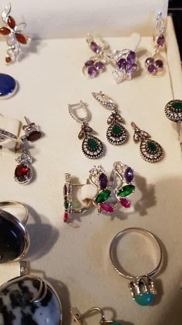 свадебные наборы ручной: Серебро!!! Комплекты серьги + кольца. Отдельно кольца и кулон — 6