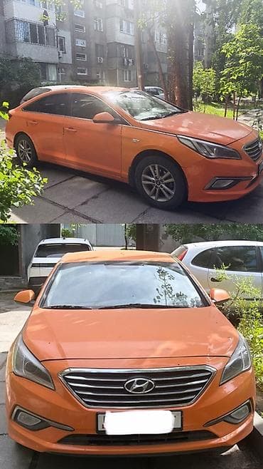 Hyundai Sonata, оранжевый седан/лифтбек. Аренда авто: Аренда в сутки