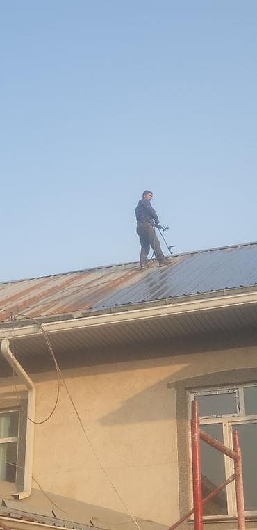 Буюртмага терезелер: Безвоздушная покраска крыш цехов и ангаров. Профессиональная — 2