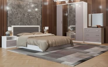 шкаф с тумбой: Спальный гарнитур, цвет - Серый — 1