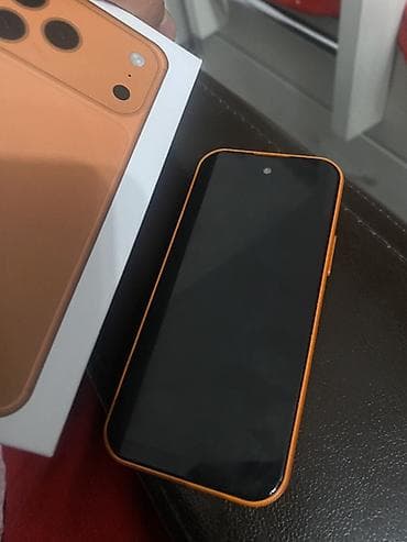 чехол iphone 15: Айфон 17про макс мини новый - Корпус: яркий оранжевый цвет — 1