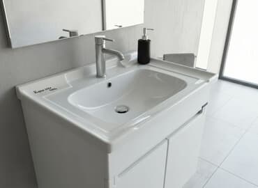 столешницы в ванную на заказ: Ванна үчүн раковина, Чарчы формасы, Материалы: Керамика — 1